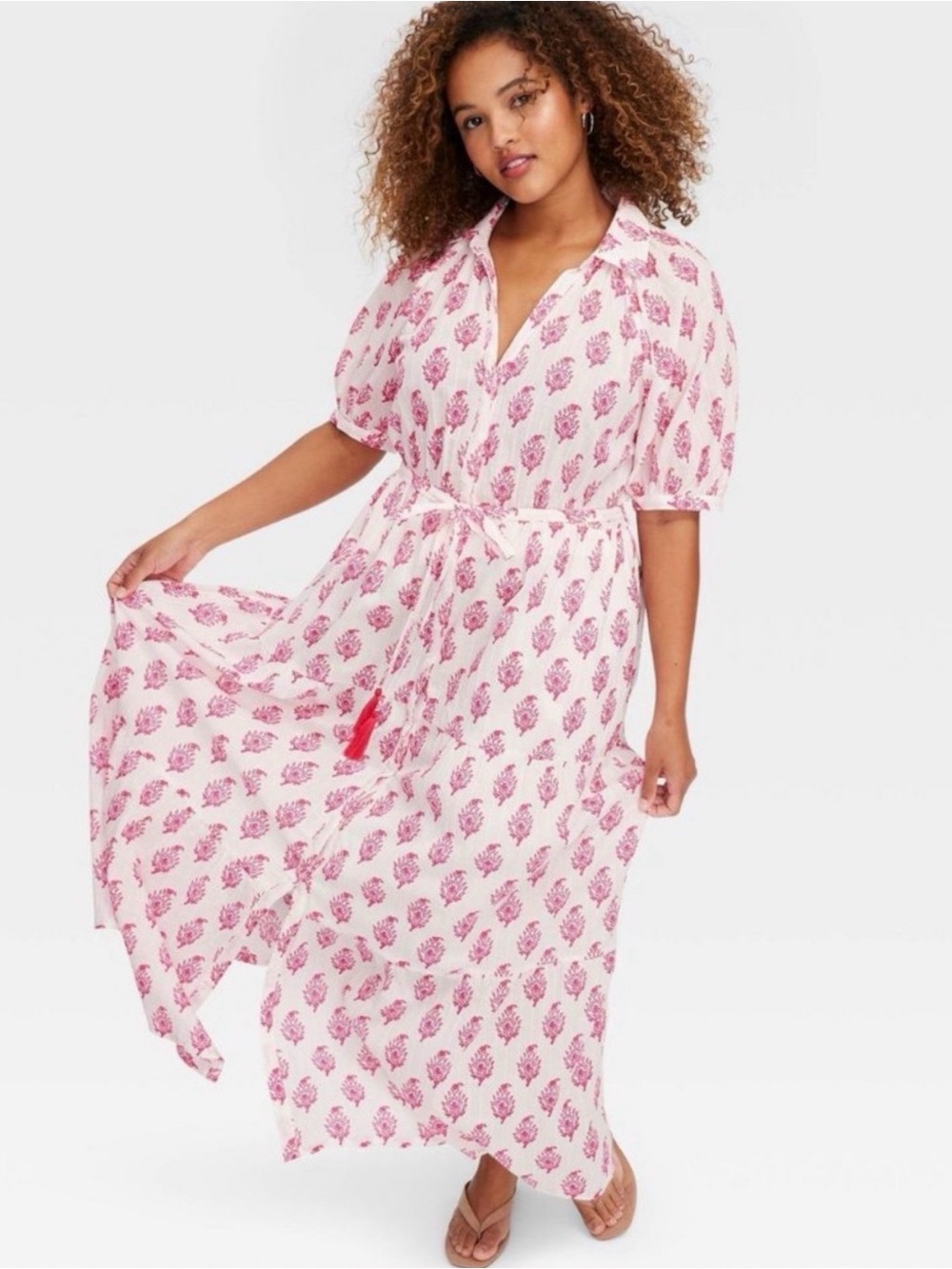 Roller Rabbit x Target Bouquet Short Sleeve Maxi Dress in pink